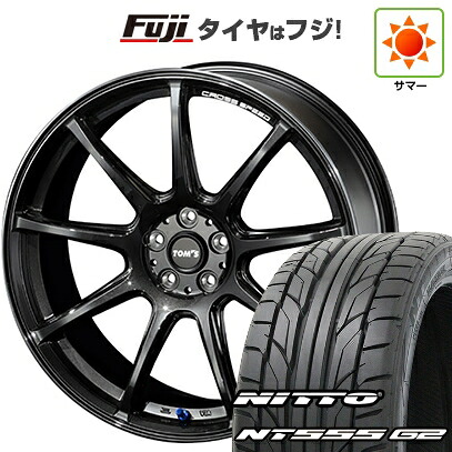 【パンク保証付き】【新品国産車用5穴100】 夏タイヤ ホイール4本セット 215/35R19 ニットー NT555 G2 TOMS トムス(トヨタ車専用) クロススピード 8.5J 19インチ(送料無料)