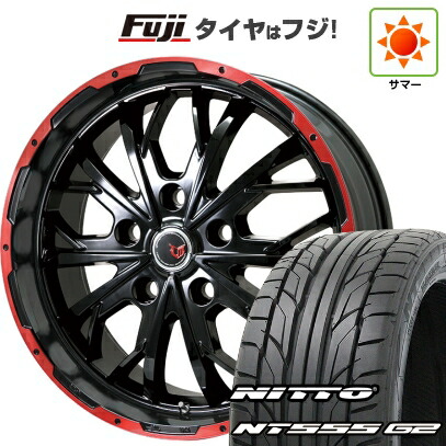 【パンク保証付き】【新品国産車用5穴114.3】 夏タイヤ ホイール4本セット 245/30R20 ニットー NT555 G2 レアマイスター LMG ヴァスティア(グロスブラック/レッドリム) 8.5J 20インチ(送料無料)