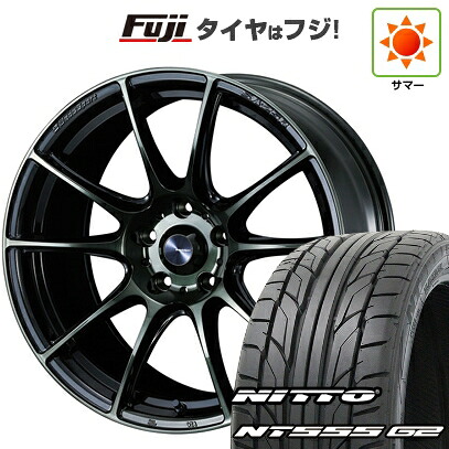 【パンク保証付き】【新品国産車用5穴114.3】 夏タイヤ ホイール4本セット 225/45R18 ニットー NT555 G2 WEDS ウェッズスポーツ SA-25R 7J 18インチ(送料無料)