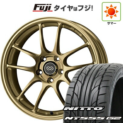 【パンク保証付き】【新品国産車用5穴114.3】 夏タイヤ ホイール4本セット 215/45R18 ニットー NT555 G2 ENKEI エンケイ PerformanceLine PF01 7J 18インチ(送料無料)