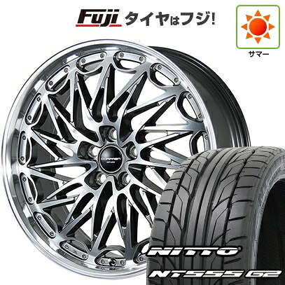 【パンク保証付き】【新品国産車用5穴114.3】 夏タイヤ ホイール4本セット 215/35R19 ニットー NT555 G2 トピー ドルフレン エクスクルーシブ TLM-02 数量限定 8J 19インチ(送料無料)