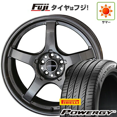 【新品国産車用5穴100】 夏タイヤ ホイール4本セット 225/40R18 ピレリ パワジー 共豊 トレーサー GT-V 8.5J 18インチ(送料無料)