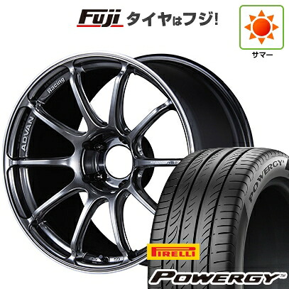 【新品国産車用5穴100】 夏タイヤ ホイール4本セット 225/55R18 ピレリ パワジー ヨコハマ アドバンレーシング RSIII 8J 18インチ(送料無料)
