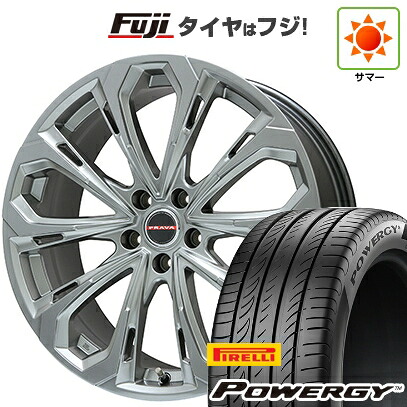 【新品国産車用5穴114.3】 夏タイヤ ホイール4本セット 225/55R18 ピレリ パワジー ビッグウエイ レイシーン プラバ5X(クロームハイパーシルバー) 8J 18インチ(送料無料)