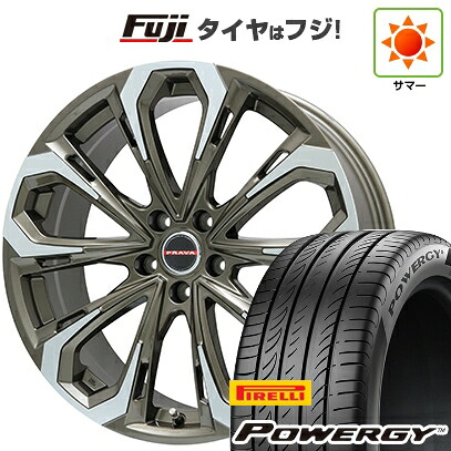 【新品国産車用5穴114.3】 夏タイヤ ホイール4本セット 225/45R19 ピレリ パワジー ビッグウエイ レイシーン プラバ5X(ブロンズポリッシュ) 8J 19インチ(送料無料)