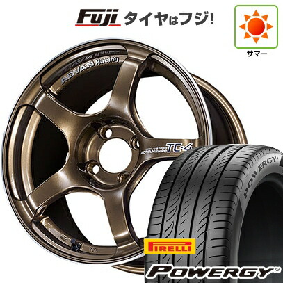 【新品国産車用5穴114.3】 夏タイヤ ホイール4本セット 205/55R16 ピレリ パワジー ヨコハマ アドバンレーシング TC-4 7J 16インチ(送料無料)