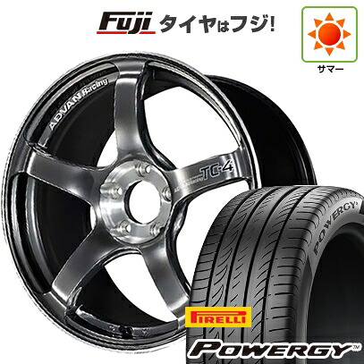 【新品国産車用5穴100】 夏タイヤ ホイール4本セット 225/55R18 ピレリ パワジー ヨコハマ アドバンレーシング TC-4 SE 8J 18インチ(送料無料)