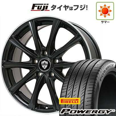 【新品国産車用5穴114.3】 夏タイヤ ホイール4本セット 205/55R17 ピレリ パワジー エルベ エステローザ MZV ブラックリムポリッシュ トヨタ車専用 6.5J 17インチ(送料無料)