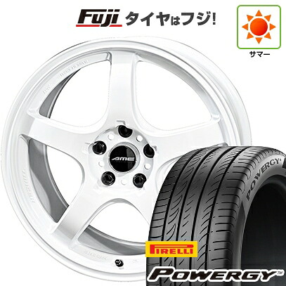 【新品国産車用5穴100】 夏タイヤ ホイール4本セット 225/40R18 ピレリ パワジー 共豊 トレーサー GT-V 8.5J 18インチ(送料無料)