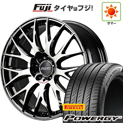【新品国産車用5穴100】 夏タイヤ ホイール4本セット 225/40R19 ピレリ パワジー RAYS レイズ ホムラ 2X9Plus JET BLACK EDITION IV 8J 19インチ(送料無料)