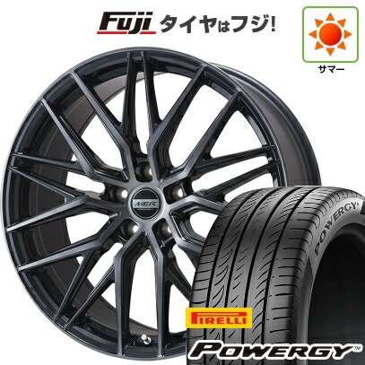 【新品国産車用5穴114.3】 夏タイヤ ホイール4本セット 225/60R18 ピレリ パワジー プレミックス MER XMESH ブラッククリア 7J 18インチ(送料無料)