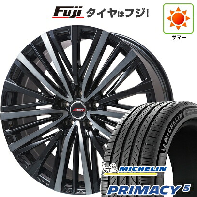 【新品】40系アルファード/ヴェルファイア用 夏タイヤ ホイール4本セット 245/40R21 ミシュラン プライマシー5 プレミックス MER-V ブラッククリア(平座ナット) 8.5J 21インチ(送料無料)