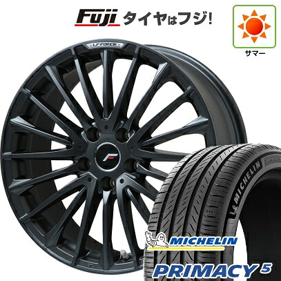 【新品国産車用5穴114.3】 夏タイヤ ホイール4本セット 245/45R20 ミシュラン プライマシー5 レアマイスター LF-FORCE マットブラック(平座ナット) 8J 20インチ(送料無料)