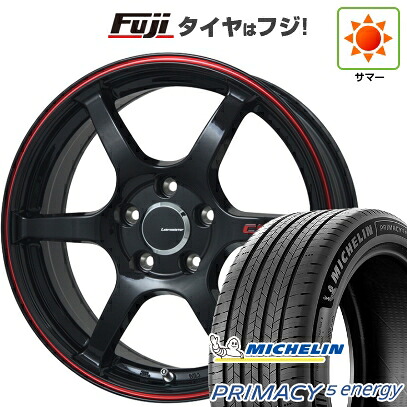 【新品】ライズ/ロッキー(ハイブリッド) 夏タイヤ ホイール4本セット 195/60R17 ミシュラン プライマシー5 エナジー レアマイスター CS-V6(グロスブラック/レッドライン) 7J 17インチ(送料無料)|フジコーポレーション