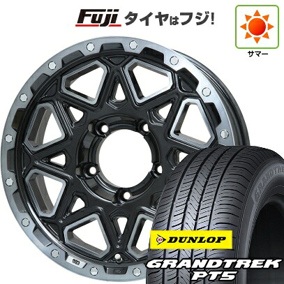 【新品】ジムニーシエラ/ジムニーノマド 夏タイヤ ホイール4本セット 215/70R16 ダンロップ グラントレック PT5 レアマイスター LMG モンタグナ(ブラックポリッシュ/ブラッククリア) 5.5J 16インチ(送料無料)