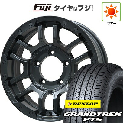 【新品】ジムニーシエラ/ジムニーノマド 夏タイヤ ホイール4本セット 215/70R16 ダンロップ グラントレック PT5 ビッグウエイ B-LUGNAS FRD(マットブラック) 5.5J 16インチ(送料無料)｜フジコーポレーション