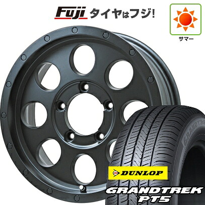 【新品】ジムニーシエラ/ジムニーノマド 夏タイヤ ホイール4本セット 215/70R16 ダンロップ グラントレック PT5 レアマイスター LMG CS-8 マットブラック 5.5J 16インチ(送料無料)