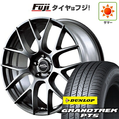 【新品国産車用5穴114.3】 夏タイヤ ホイール4本セット 225/55R19 ダンロップ グラントレック PT5 MID WHEELS レフィナーダ モーション3 トヨタ・レクサス車専用 7J 19インチ(送料無料)