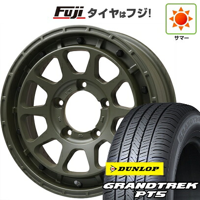 【新品】ジムニーシエラ/ジムニーノマド 夏タイヤ ホイール4本セット 215/70R16 ダンロップ グラントレック PT5 レアマイスター LMG DIEZ オリーブグリーン 5.5J 16インチ(送料無料)