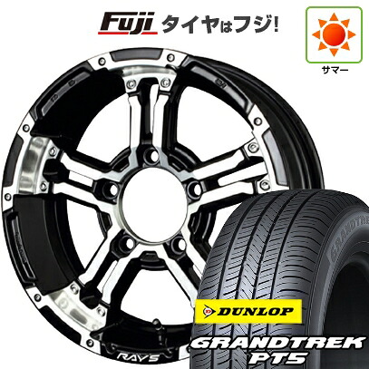 【新品】ジムニーシエラ/ジムニーノマド 夏タイヤ ホイール4本セット 215/70R16 ダンロップ グラントレック PT5 RAYS レイズ デイトナ FDX-J 5.5J 16インチ(送料無料)