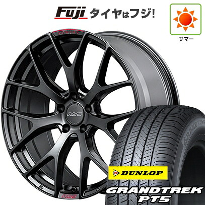 【新品国産車用5穴114.3】 夏タイヤ ホイール4本セット 225/55R19 ダンロップ グラントレック PT5 RAYS レイズ ホムラ 2X7FT SPORT EDITION 7J 19インチ(送料無料)