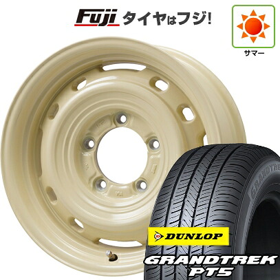 【新品】ジムニーシエラ/ジムニーノマド 夏タイヤ ホイール4本セット 215/70R16 ダンロップ グラントレック PT5 レアマイスター LMG OFF-STYLE 2 (アイボリー) 6J 16インチ(送料無料)|フジコーポレーション