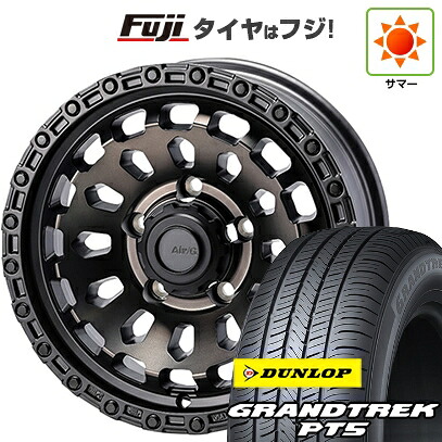 【新品】ジムニーシエラ/ジムニーノマド 夏タイヤ ホイール4本セット 215/70R16 ダンロップ グラントレック PT5 フォーバイフォーエンジニア エアージー ヴァルカン ゴーストエディション 6J 16インチ(送料無料)