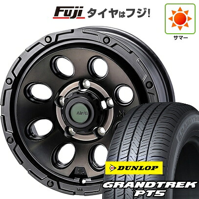 【新品】ジムニーシエラ/ジムニーノマド 夏タイヤ ホイール4本セット 215/70R16 ダンロップ グラントレック PT5 フォーバイフォーエンジニア エアージー マッシヴ ゴーストエディション 6J 16インチ(送料無料)