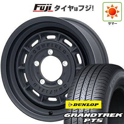 【新品】ジムニーシエラ/ジムニーノマド 夏タイヤ ホイール4本セット 215/70R16 ダンロップ グラントレック PT5 ショウワガレージ ガンフィールド 6J 16インチ(送料無料)