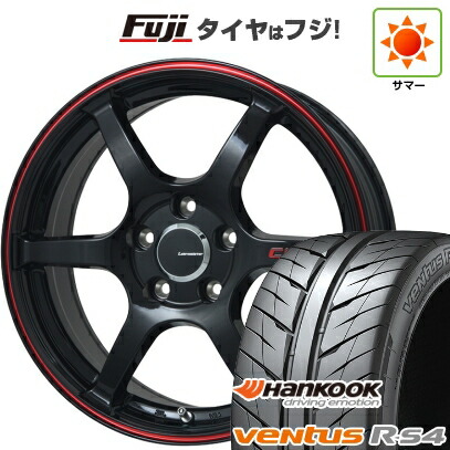【新品国産車用5穴100】 夏タイヤ ホイール4本セット 215/45R17 ハンコック ヴェンタス R-S4 Z232 レアマイスター CS-V6(グロスブラック/レッドライン) 7J 17インチ(送料無料)|フジコーポレーション