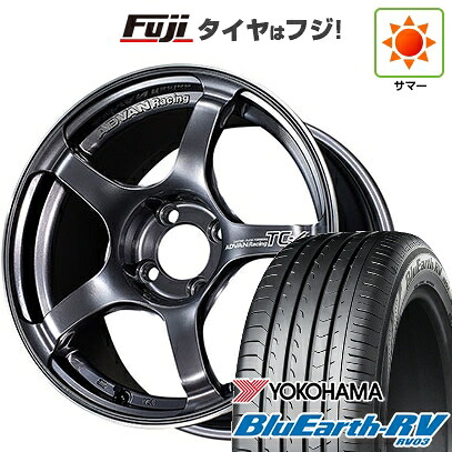 【パンク保証付き】【新品国産車用5穴114.3】 夏タイヤ ホイール4本セット 215/65R16 ヨコハマ ブルーアース RV-03 ヨコハマ アドバンレーシング TC-4 7J 16インチ(送料無料)