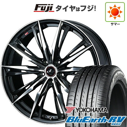 【パンク保証付き】【新品国産車用5穴114.3】 夏タイヤ ホイール4本セット 245/45R19 ヨコハマ ブルーアース RV-03 WEDS ウェッズ レオニス GX 7.5J 19インチ(送料無料)|フジコーポレーション