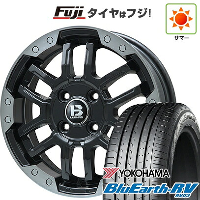 【パンク保証付き】【新品国産車用5穴114.3】 夏タイヤ ホイール4本セット 205/60R16 ヨコハマ ブルーアース RV-03 ビッグウエイ B-LUGNAS FRD(マットブラック/ブラッククリアリム) 6.5J 16インチ(送料無料)
