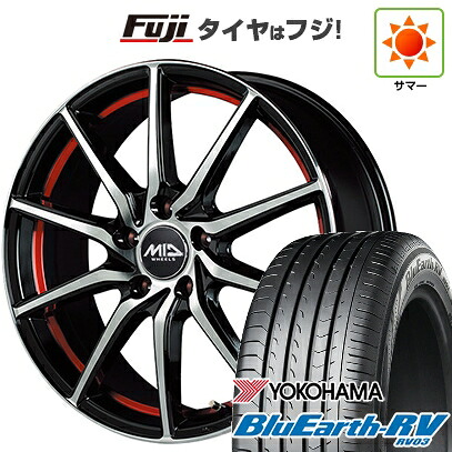 【パンク保証付き】【新品国産車用5穴114.3】 夏タイヤ ホイール4本セット 205/50R17 ヨコハマ ブルーアース RV-03 MID WHEELS RX810 7J 17インチ(送料無料)