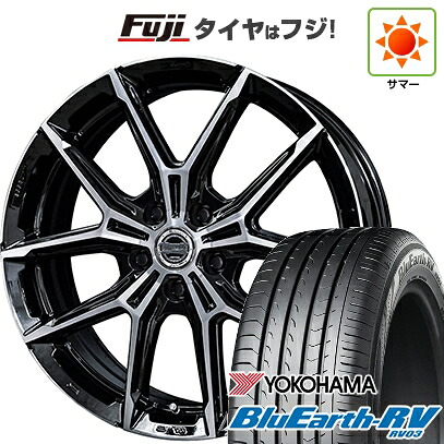 【パンク保証付き】【新品国産車用5穴114.3】 夏タイヤ ホイール4本セット 225/45R19 ヨコハマ ブルーアース RV-03 共豊 スマック +EK M1 7J 19インチ(送料無料)