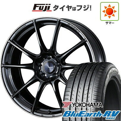 【パンク保証付き】【新品国産車用5穴114.3】 夏タイヤ ホイール4本セット 225/45R19 ヨコハマ ブルーアース RV-03 WEDS ウェッズスポーツ SA-25R 8.5J 19インチ(送料無料)|フジコーポレーション