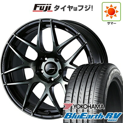 【パンク保証付き】【新品国産車用5穴114.3】 夏タイヤ ホイール4本セット 225/65R17 ヨコハマ ブルーアース RV-03 WEDS ウェッズスポーツ SA-27R 7.5J 17インチ(送料無料)