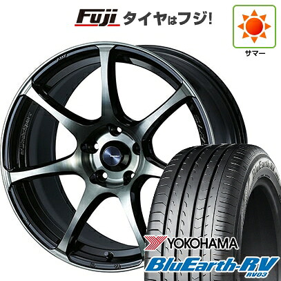 【パンク保証付き】【新品国産車用5穴114.3】 夏タイヤ ホイール4本セット 225/65R17 ヨコハマ ブルーアース RV-03 WEDS ウェッズスポーツ SA-75R 7.5J 17インチ(送料無料)