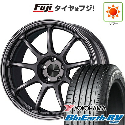 【パンク保証付き】【新品国産車用5穴114.3】 夏タイヤ ホイール4本セット 225/65R17 ヨコハマ ブルーアース RV-03 ENKEI エンケイ PerformanceLine PF09 7.5J 17インチ(送料無料)