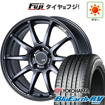 【パンク保証付き】【新品国産車用5穴114.3】 夏タイヤ ホイール4本セット 225/45R18 ヨコハマ ブルーアース RV-03 SSR GT GTV02 グラファイトガンメタ【限定】 8J 18インチ(送料無料)