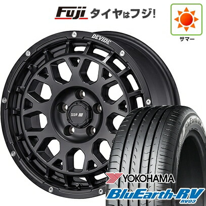 【パンク保証付き】【新品国産車用5穴114.3】 夏タイヤ ホイール4本セット 215/60R17 ヨコハマ ブルーアース RV-03 SSR ディバイド G:M 7.5J 17インチ(送料無料)|フジコーポレーション