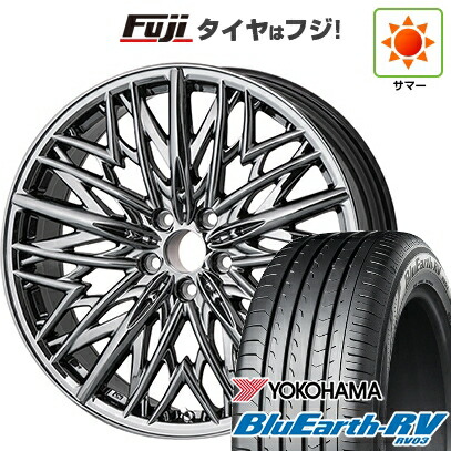 【パンク保証付き】【新品国産車用5穴114.3】 夏タイヤ ホイール4本セット 245/40R20 ヨコハマ ブルーアース RV-03 WALD ヴァルド ジェニュインライン M-001 8J 20インチ(送料無料)