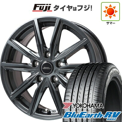 【パンク保証付き】【新品国産車用5穴114.3】 夏タイヤ ホイール4本セット 205/60R16 ヨコハマ ブルーアース RV-03 エルベ エステローザ EST-α ディープグレー 6.5J 16インチ(送料無料)
