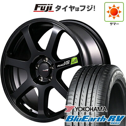 【パンク保証付き】【新品国産車用5穴114.3】 夏タイヤ ホイール4本セット 225/45R18 ヨコハマ ブルーアース RV-03 MID WHEELS MID RACING R07 タイプS 8J 18インチ(送料無料)|フジコーポレーション