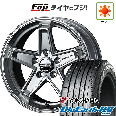 【パンク保証付き】【新品国産車用5穴114.3】 夏タイヤ ホイール4本セット 215/60R17 ヨコハマ ブルーアース RV-03 WEDS ウェッズアドベンチャー キーラータクティクス ハイパーシルバー 7J 17インチ(送料無料)