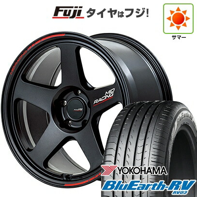 【パンク保証付き】【新品国産車用5穴114.3】 夏タイヤ ホイール4本セット 225/50R18 ヨコハマ ブルーアース RV-03 MID WHEELS MID RACING TR50 8J 18インチ(送料無料)