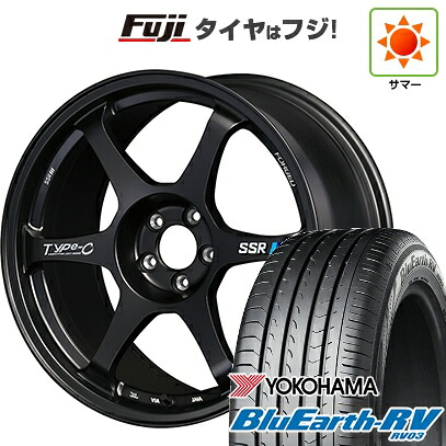 【パンク保証付き】【新品国産車用5穴114.3】 夏タイヤ ホイール4本セット 225/45R18 ヨコハマ ブルーアース RV-03 SSR Type-c FORGED 7.5J 18インチ(送料無料)