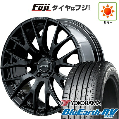 【パンク保証付き】【新品国産車用5穴114.3】 夏タイヤ ホイール4本セット 245/40R19 ヨコハマ ブルーアース RV-03 RAYS レイズ ホムラ 2X9R 8J 19インチ(送料無料)