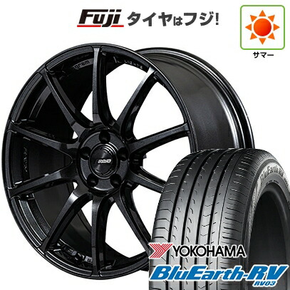 【パンク保証付き】【新品国産車用5穴100】 夏タイヤ ホイール4本セット 225/55R18 ヨコハマ ブルーアース RV-03 RAYS レイズ グラムライツ 57TR 7.5J 18インチ(送料無料)