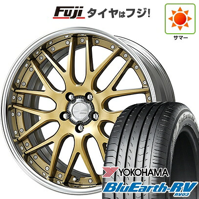 【パンク保証付き】【新品国産車用5穴100】 夏タイヤ ホイール4本セット 225/40R19 ヨコハマ ブルーアース RV-03 WORK ワーク ランベック LM1 7.5J 19インチ(送料無料)